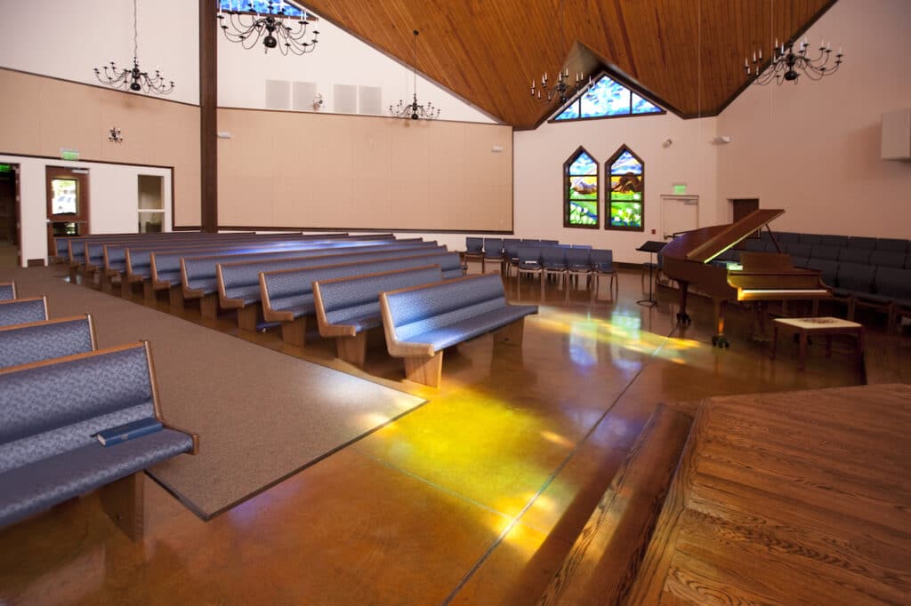 inside of an empty church